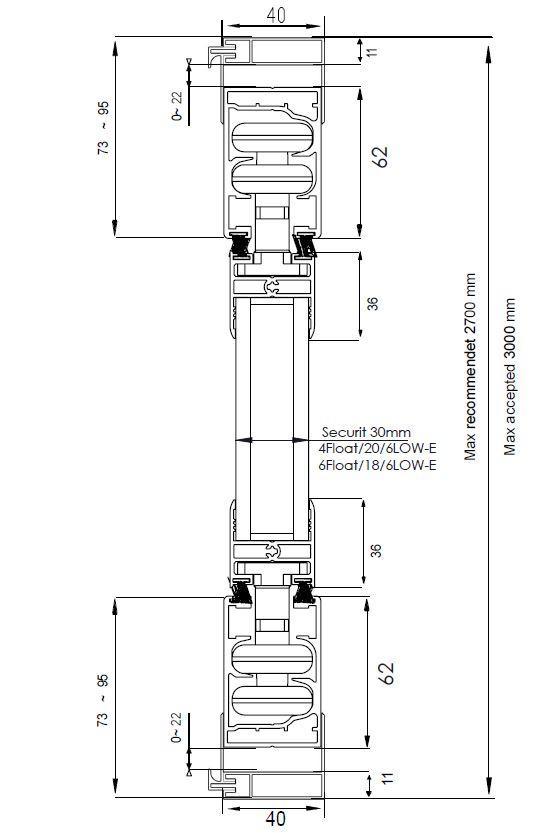 Valedo ICS - schita profil vertical