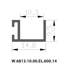 [Sliding] Profil Vertical Sticla Capat (10 mm)